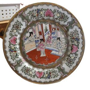 Qing Qianlong Porcelain Famille Rose  Hand Painted Decor Plate 10" Not For Food